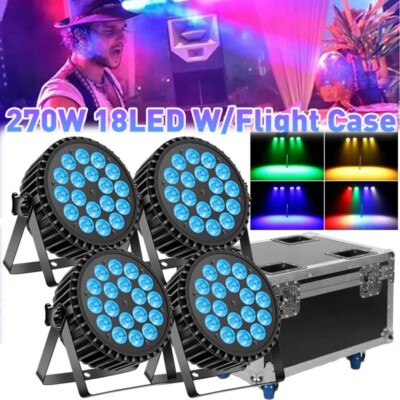 270W 18 LED PAR Can Lighting Stage Light RGBW DMX DJ Disco Party Show Light+Case