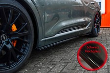 Bi Seitenschweller Sideskirts ABS passend für Audi E-Tron Quattro Schwarz Glanz