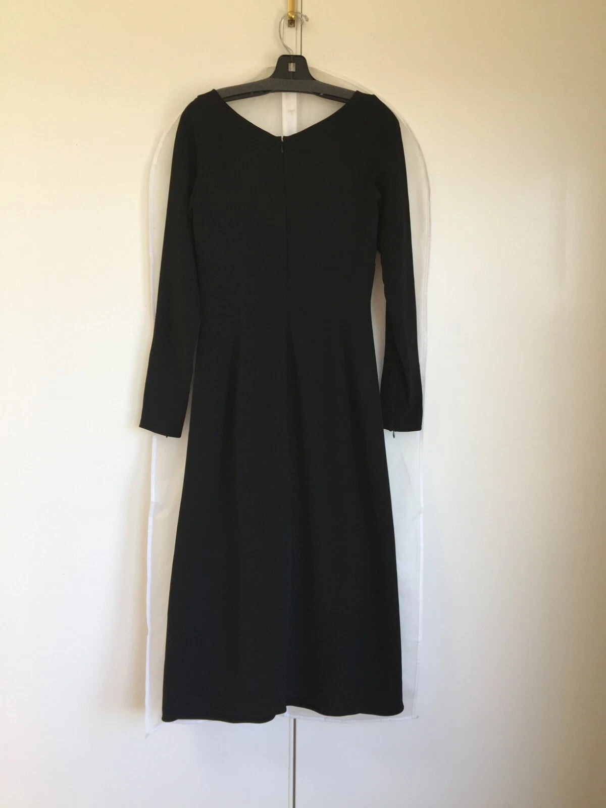 DSQUARED2 Abito midi nero manica lunga DSQRED2 nuovo con etichette 8U.S. 44 IT Made in Italy prezzo al dettaglio consigliato $750
