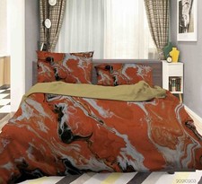 3D Texture Orange Black White Quilt Cover Set Duvet Cover Bedding Pillowcases
