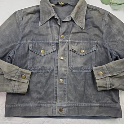Lee ダークグレー デニムジャケット　made in USA VTG 50's Lee Men's Gray Denim Trucker Jacket Made in USA Size XL