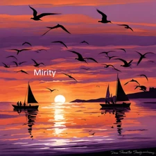 Digital Image Picture Photo Pic Wallpaper Background AI ART Sunset at Seashore