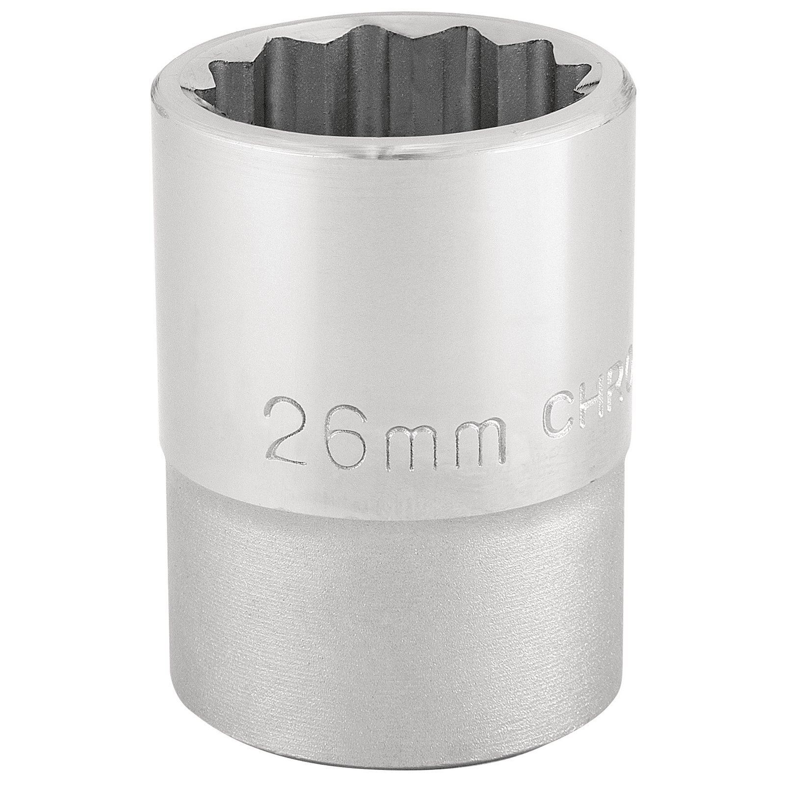 Draper Expert Quality Chrome 3/4"" Square Drive 12 Point Socket - 26mm