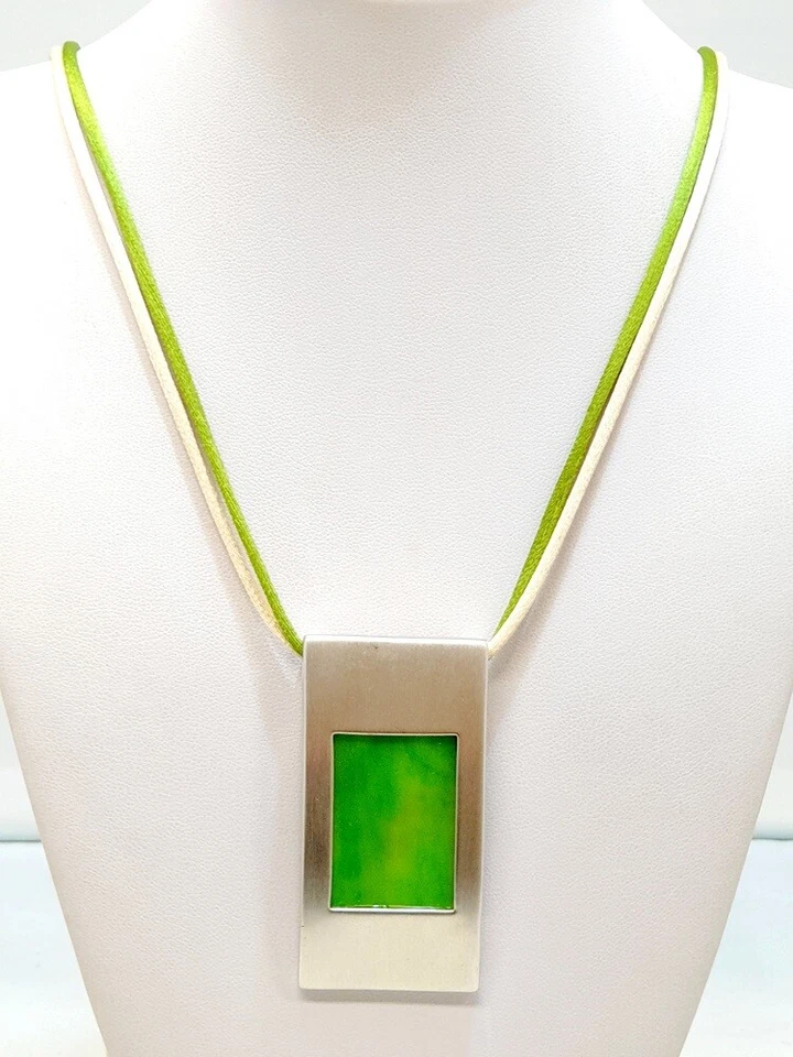 Pierre Lang seltene Collier mit große Anhänger rhodium Silber – alte Kollektion - Bild 2 von 4