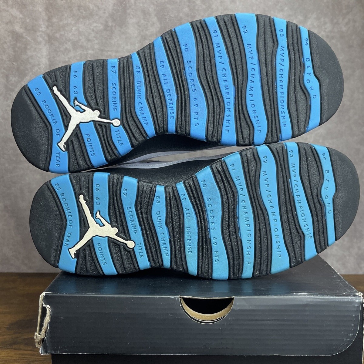 %Size 11 Men Nike Air Jordan 10 Retro ‘14 Powder Blue 310805-106 / AJ12 Size 11.5 - Air Jordan 10 Retro 2014 Powder Blue 310805-106  main image 2
