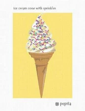 Ice Cream Cone With Sprinkles Needlepoint Kit or Canvas