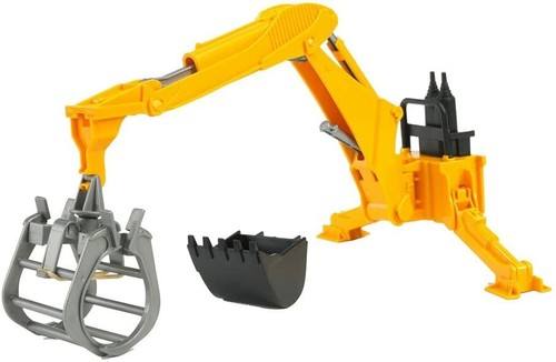Bruder Rear Digger Attachment With Grab 1:16 Scale Model - 第 1/3 張圖片