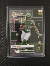 🔥2022 Donruss Clearly Breece Hall The Rookies gold sparkle Jets 1/5 RARE🔥