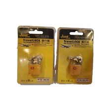 TSA Accepted Luggage Suitcase Travel Lock, Yellowis With 2 Keys Each.. Lot of 2