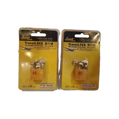 TSA Accepted Luggage Suitcase Travel Lock, Yellowis With 2 Keys Each.. Lot of 2