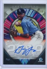 2019 Bowman Draft Chrome Greg Jones AUTO #139/250 Class of 2019 Rays