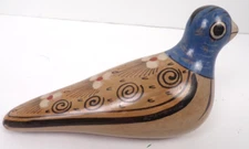 Vtg Tonala Bird Mexican Folk Art Clay Pottery Quail Figurine Hand Painted Mexico