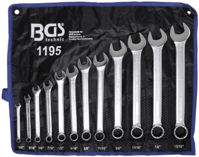 BGS 1/4'' - 15/16'' Inch 12 Piece Mouth Wrench Set 1195