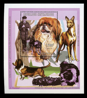PEKINGESE BORDER COLLIE WORKING SHEEPDOG Hund Briefmarke Mini Blatt neuwertig