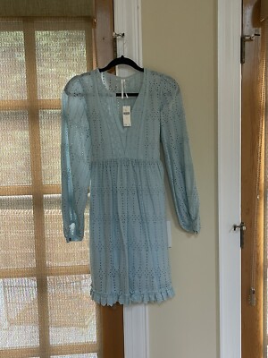 light blue dress anthropologie eyelet - new with tags Size:Custom Size(Leave a Note) it offers an effortless collection: vacation Black Floral Dresses |