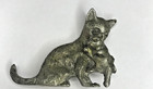 Spoontiques Antique Miniature Pewter Mother Cat With Baby Kitten — photo 1