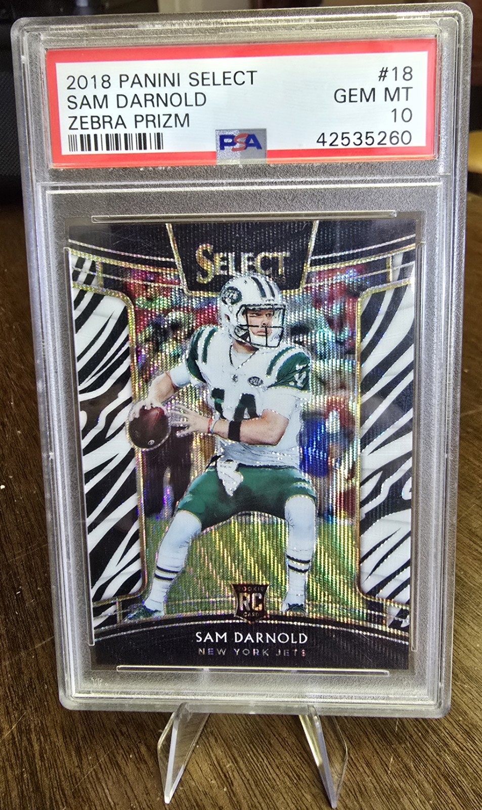 2018 Panini Select - Concourse Sam Darnold #18 Zebra Prizm (RC) Rookie PSA 10