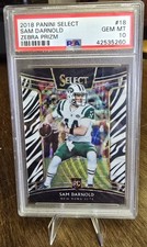 2018 Panini Select - Concourse Sam Darnold #18 Zebra Prizm (RC) Rookie PSA 10