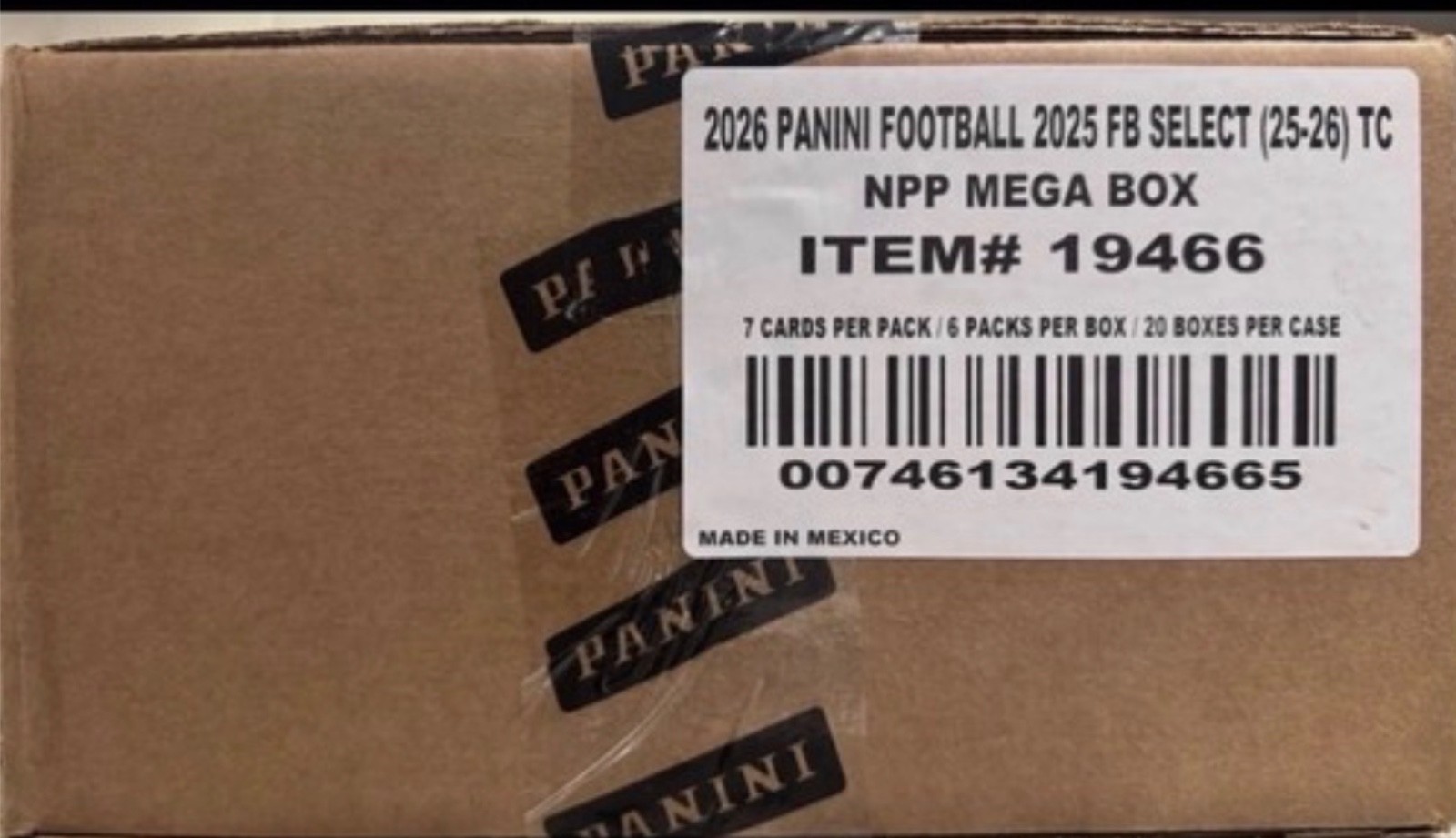 2025 Panini Select Football Mega Box Case Factory Sealed New (20 Boxes)