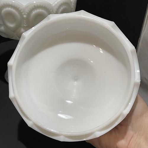 Moon and Star Milk Glass L. E. Smith Glass Lidded Compote Dish 10” Tall 6” Wide - Picture 12 of 21