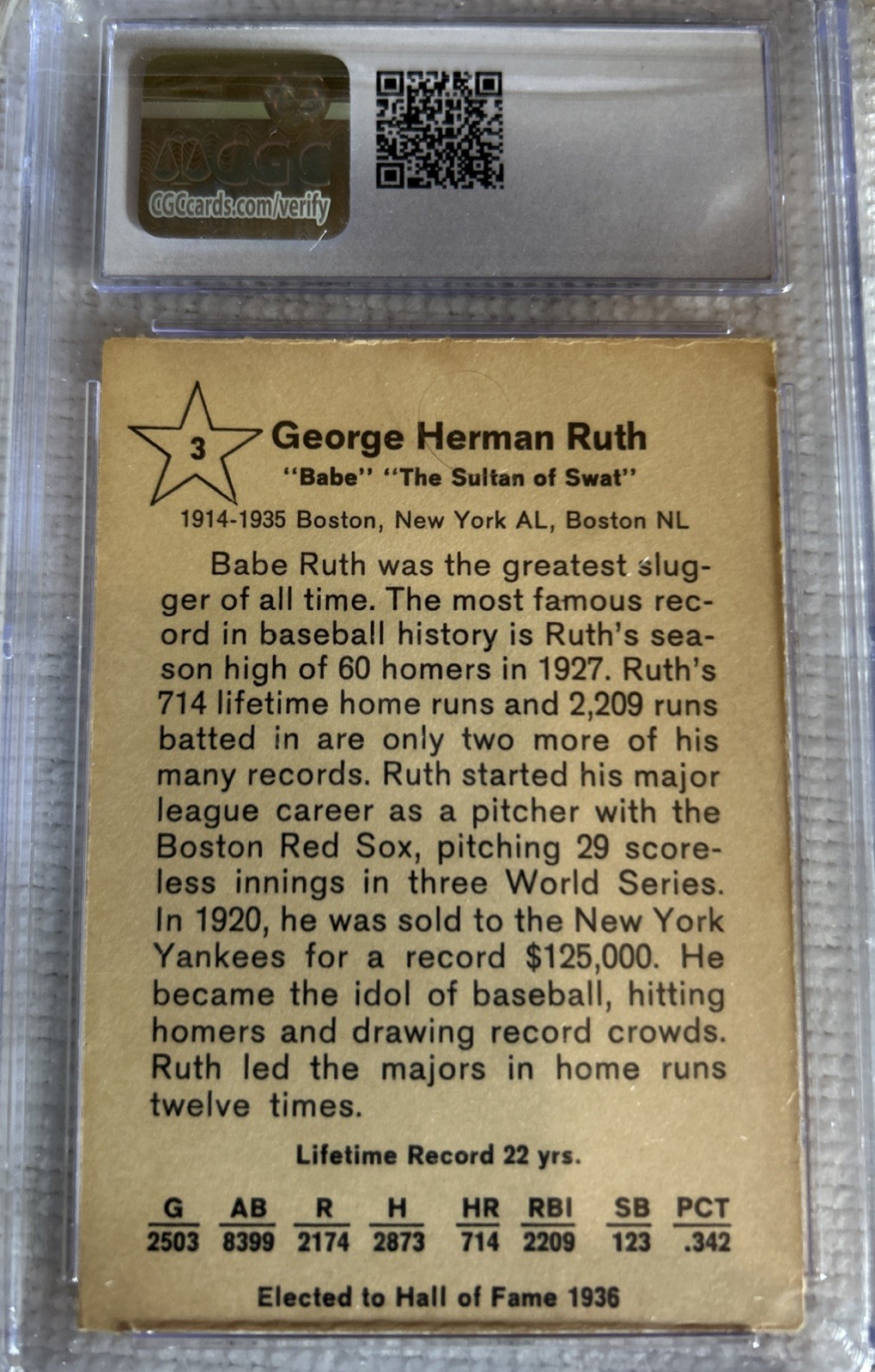1961 Golden Press Hall of Fame - Babe Ruth #3 view 2