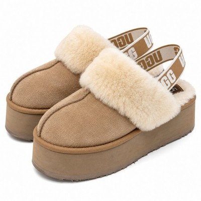 UGG Womens Funkette Chestnut Brown Slippers Fur - 1113474