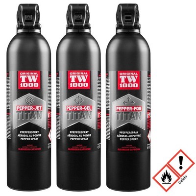 TW1000 Titan 750 ml Pfefferspray Tierabwehr Selbstverteidigung Sicherheit Chili