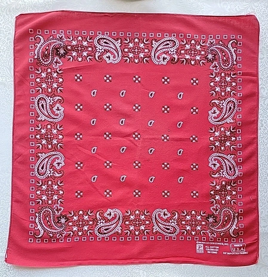 25+ Western/Bandana 1970s Vintage Plain & Solid Handkerchiefs for