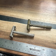 Lot Of 2 Razors - Gillette Safety Razor + Gem Micromatic Brass Razor