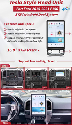 For Ford 15-2021 F150 -SYNC2 16.8'' Car Multimedia CarPlay Screen GPS Radio 4+64G
