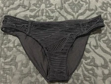 Luli Fama El Carnaval Open Sides Crochet Full Coverage Black Bikini Bottom L NWT