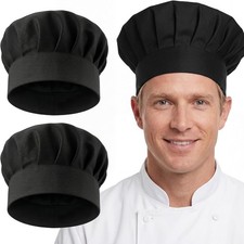 2PCS Chef Hats for Men, Chef Hat Adjustable Elastic Chefs Hat,Baker Kitchen