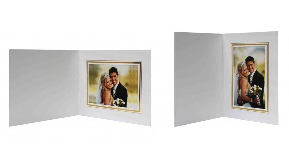 GF SMITH Cartella fotografica 8x10" bianca con oro per foto ritratto