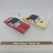 Pair of Auto World 1969 Chevy Nova SS 1:64 Slot Car BODY ONLY + Guide Pin