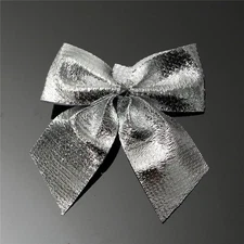 24 Pcs Festival Decorate Handmade Polyester Bowknots Decorations for Party