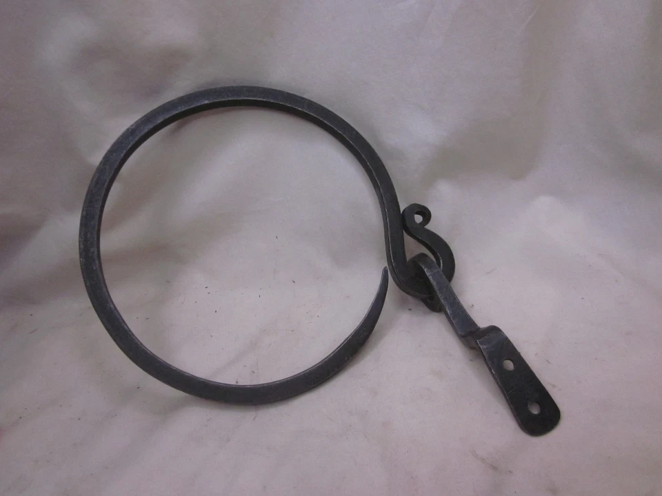 1 toalla de hierro forjado redonda aprox. Percha de 6" de diámetro Stur-De? hecho a mano * Foto 3 de 4