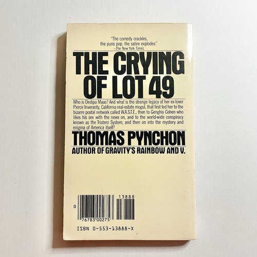 The Crying of Lot 49 by Thomas Pynchon - 1980 Vintage Bantam Paperback Book - Picture 2 of 6