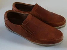 Men’s Propet MCV014L Brown Leather Logan Slip-on Loafers size 14 5E