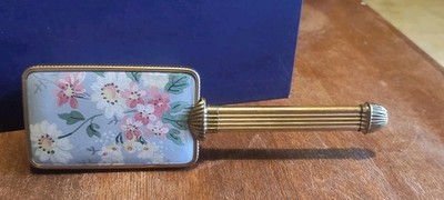 Vintage 1950s Hollywood Regency Gold Vanity Hair Brush - Floral Brocade...