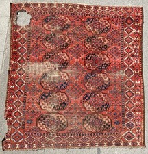 Antyczny dywan/fragment - Turkmeńskie Ersari / ok. 230cm x 220cm / ok. 1840