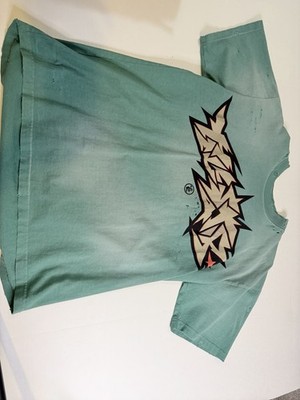 Hellstar Crack Print Tee - Size Medium - Green - NEW