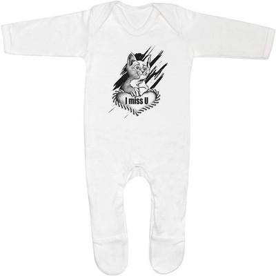 'A Cat s Lonely Heart' Baby Romper Jumpsuits / Sleep suits (SS052812)