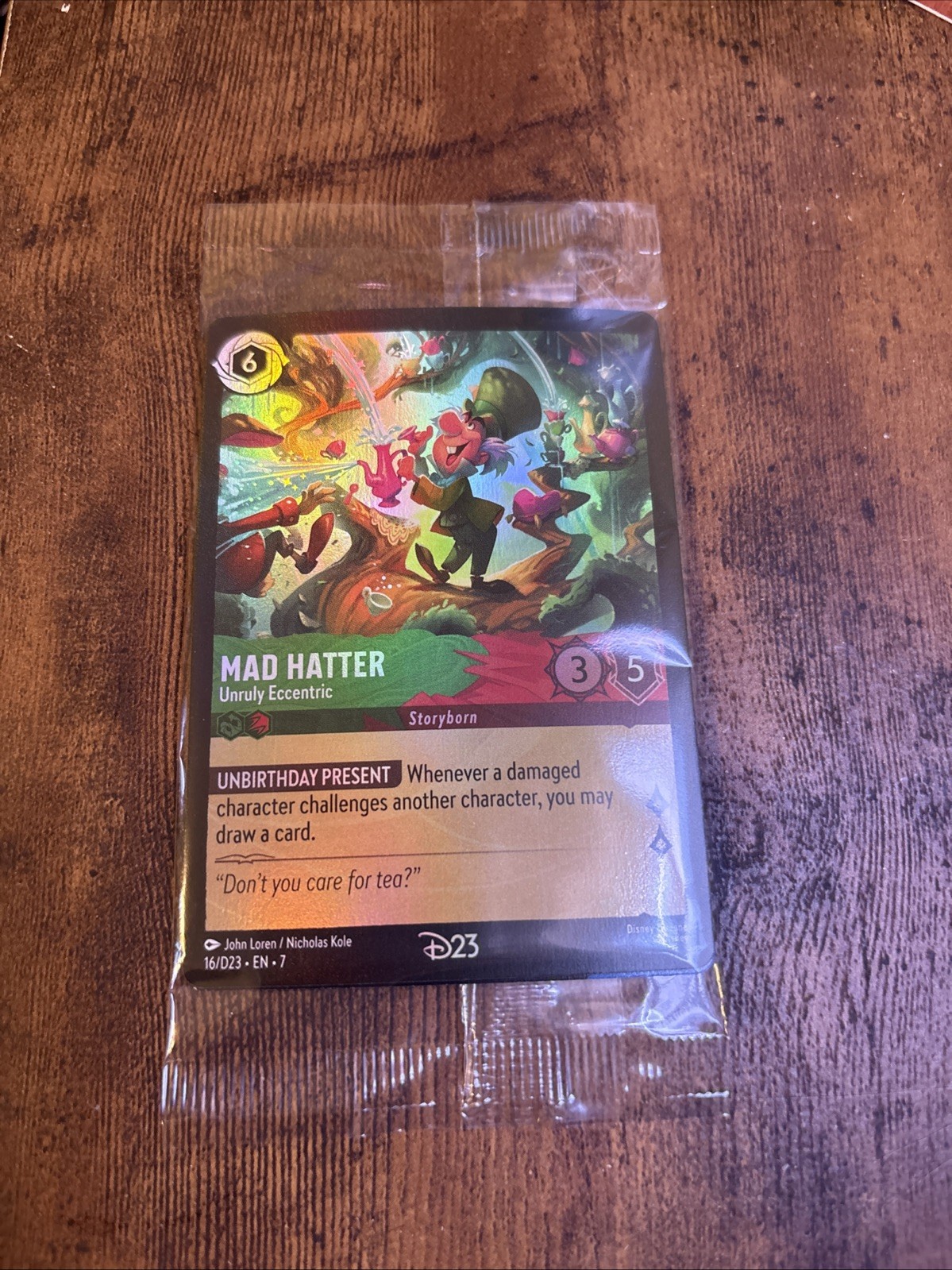 Disney D23 2026 Welcome Kit Mad Hatter Exclusive Lorcana Promo Card