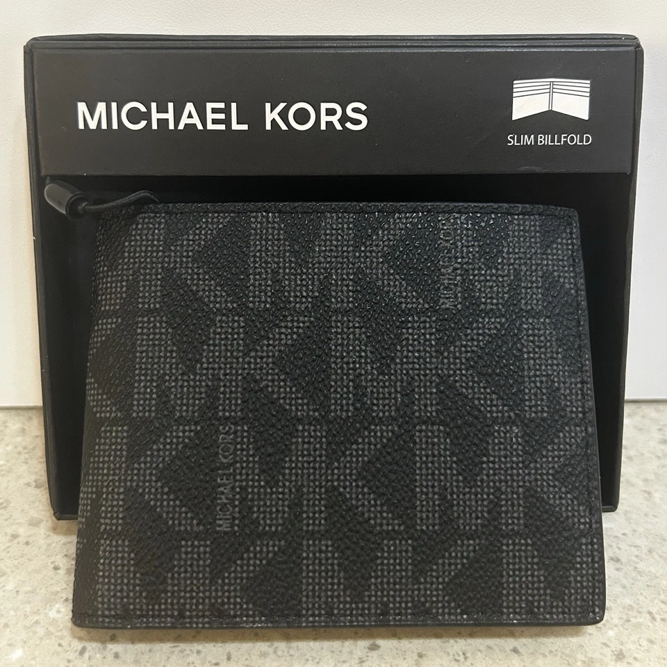 Lote de trabajo total x12🔸Carteras Michael Kors para hombre con logotipo MK🔹Totalmente nuevas con caja y etiquetas Foto 4 de 4
