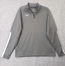Under Armour Men  s Size Medium Quarter Zip Pullover Gray with White accents