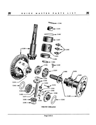 Buick Mechanical Parts Book 1941 1940 1939 1938 1937 1936 1935
