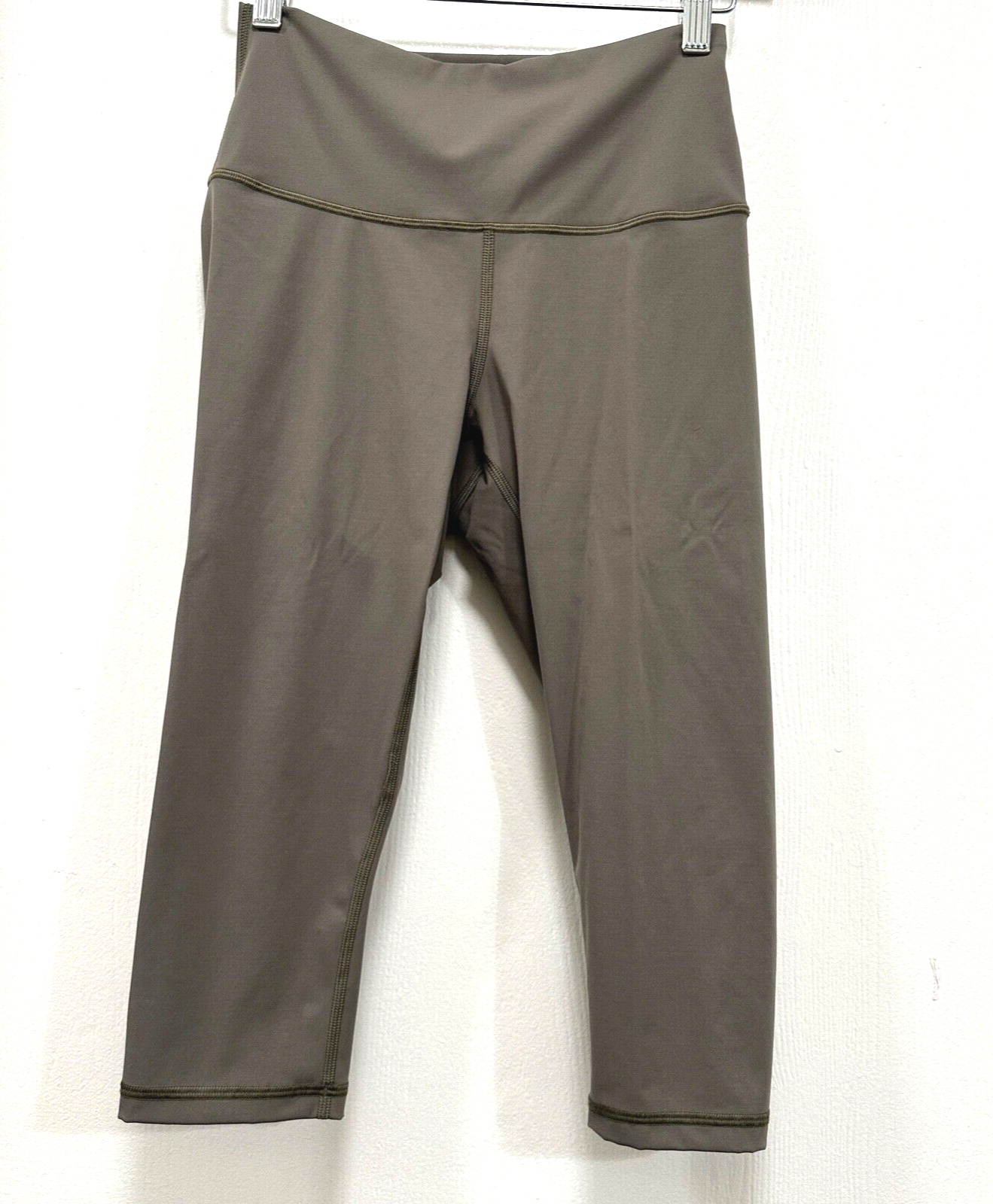 Everlane Women capri Leggings Gym Wide Waistband Green Small Sports Yoga