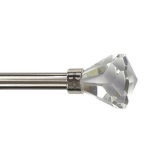 3/4" Acrylic Faceted Curtain Rod, 30-84", Nickel