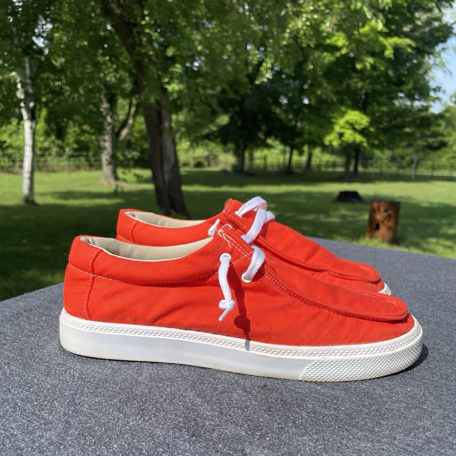 Everglades Slip On Canvas Boat Shoes Orange Size 8