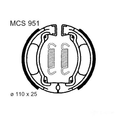 Bremsbacken hinten TRW MCS951 für Yamaha RS 100 DX Bj. 1979-1980
